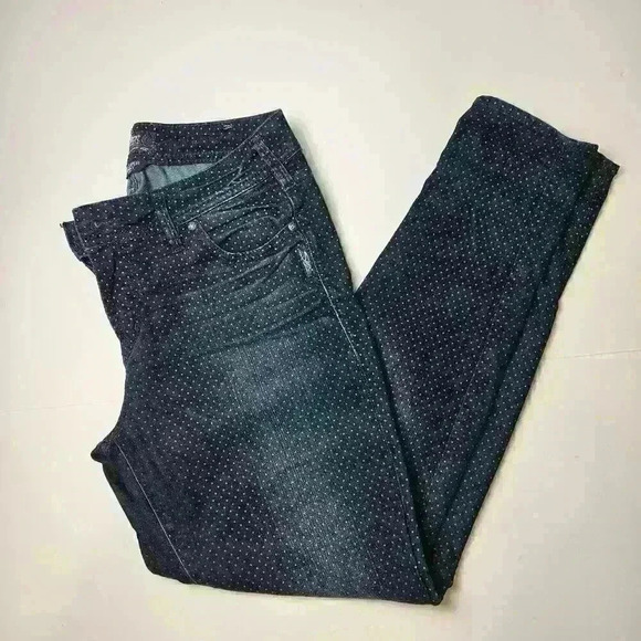 Silver Denim - Silver Jeans Womens 30x29 Suki Super Skinny  Blue Polka Dot Stretch